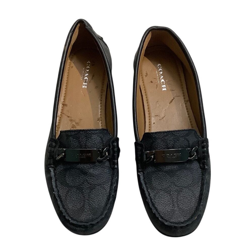 Coach Navy Blue Olive Monogram Loafers Women’s 5.5 — Preppy, Y2K, Designer